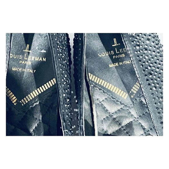 Louis Leeman Sz 44 Swarovski-Velvet Slip Ons - Picture 8 of 8